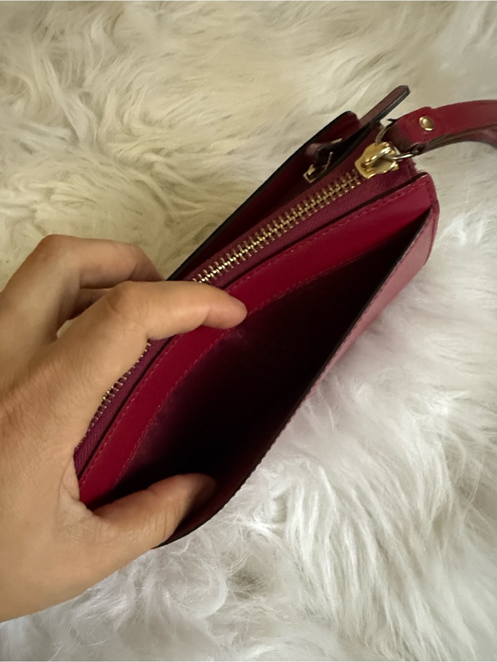 kate spade burgundy leather wristlet wallet - Picture 5 of 8